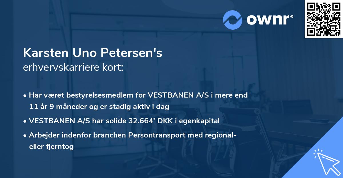 Karsten Uno Petersen's erhvervskarriere kort