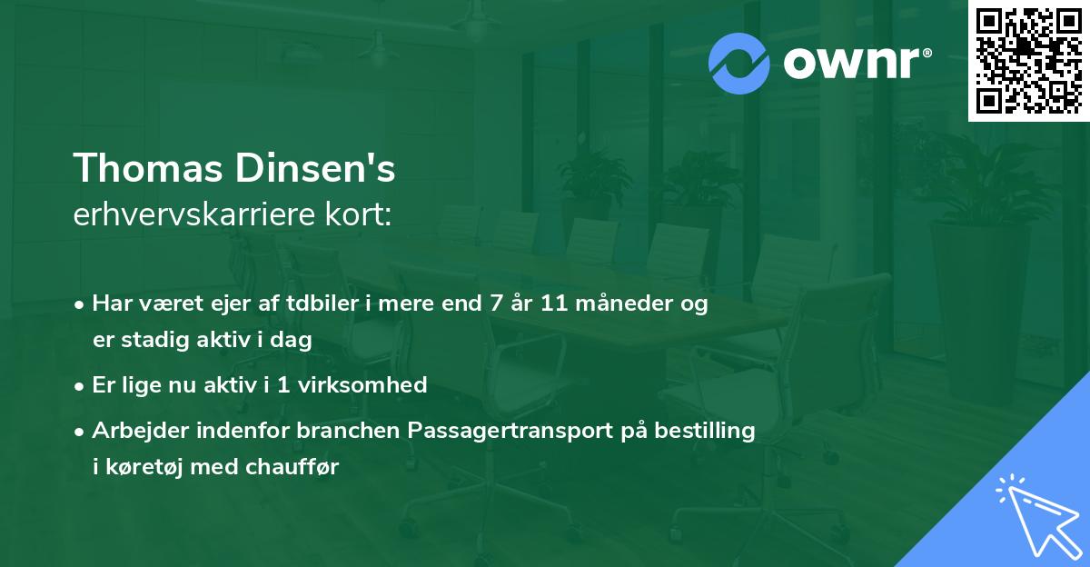 Thomas Dinsen's erhvervskarriere kort