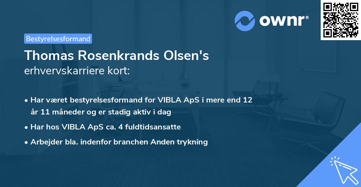 Thomas Rosenkrands Olsen's erhvervskarriere kort
