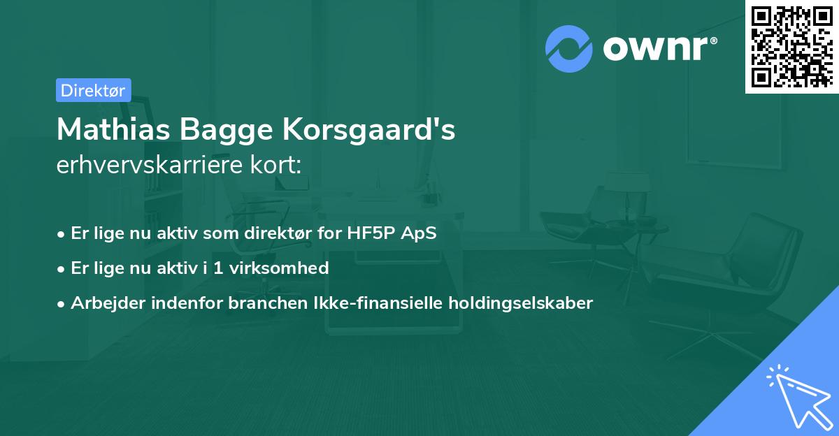 Mathias Bagge Korsgaard's erhvervskarriere kort