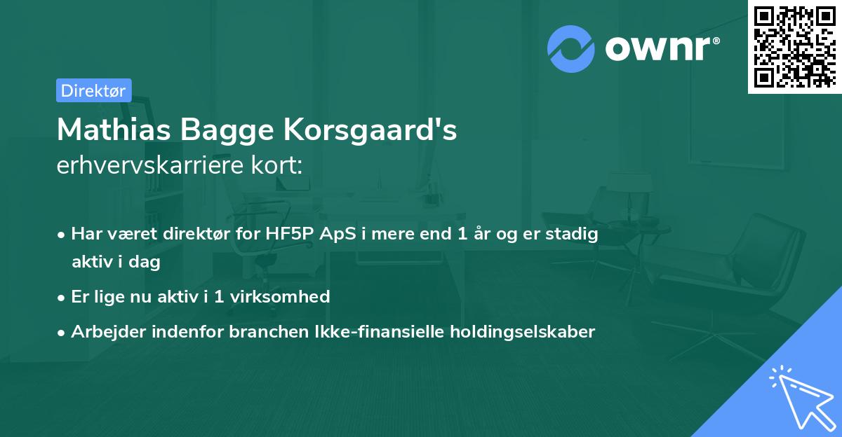 Mathias Bagge Korsgaard's erhvervskarriere kort