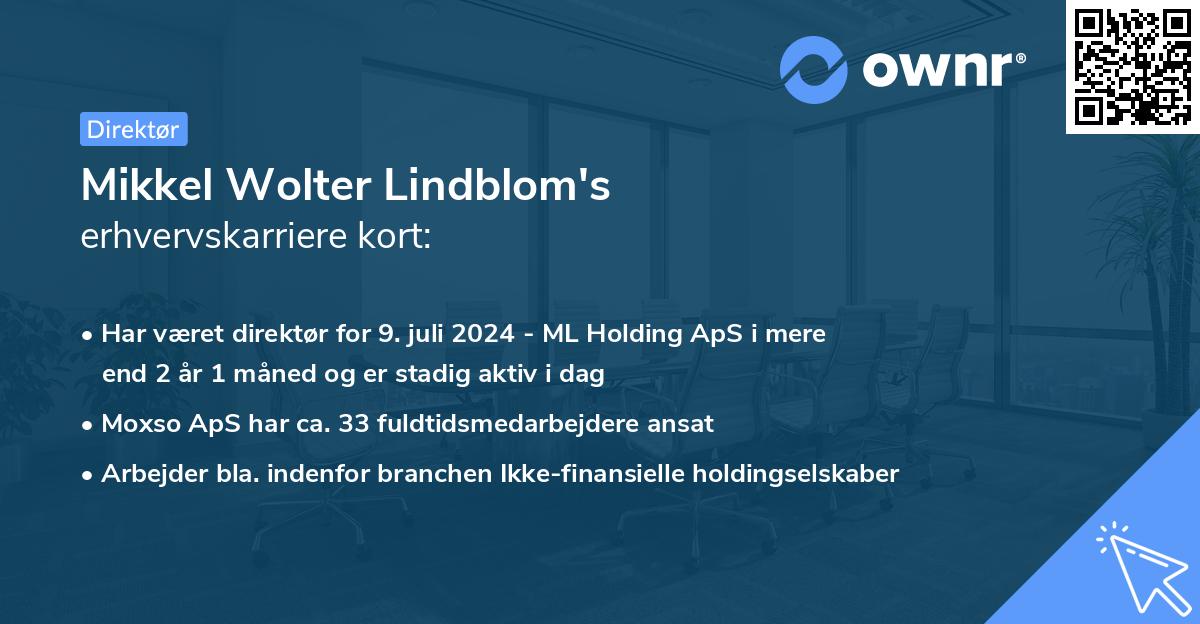 Mikkel Wolter Lindblom's erhvervskarriere kort