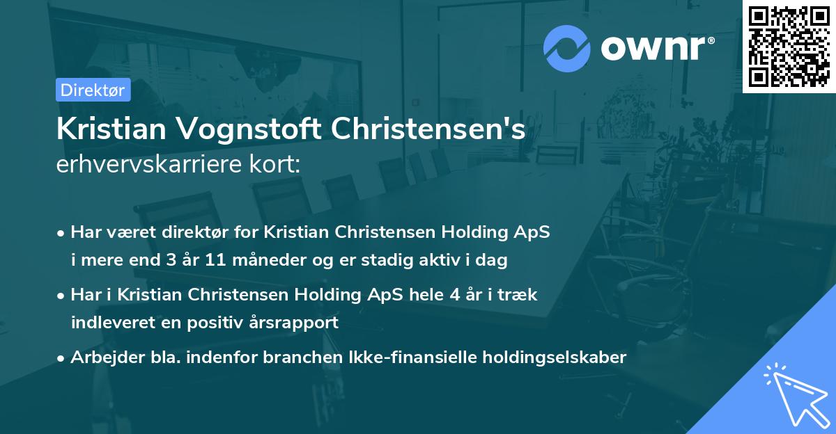 Kristian Vognstoft Christensen's erhvervskarriere kort