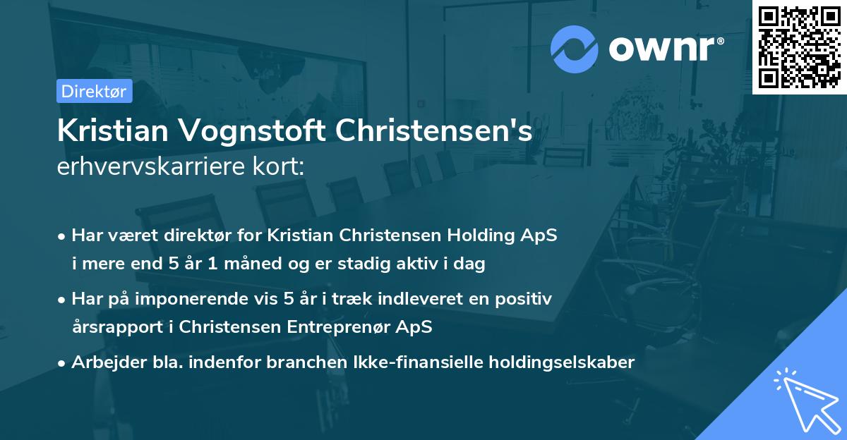 Kristian Vognstoft Christensen's erhvervskarriere kort