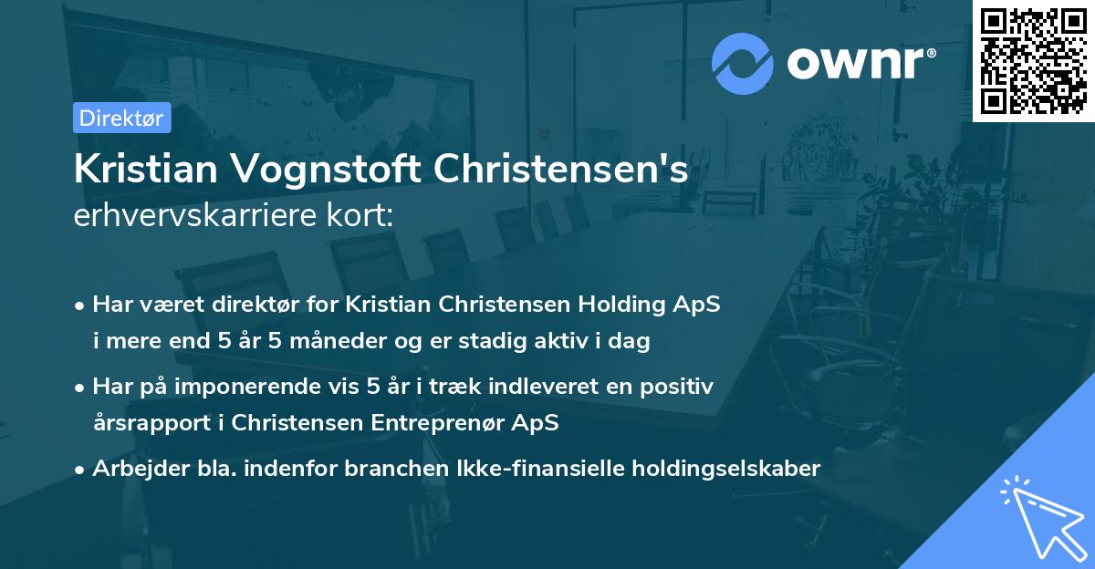 Kristian Vognstoft Christensen's erhvervskarriere kort
