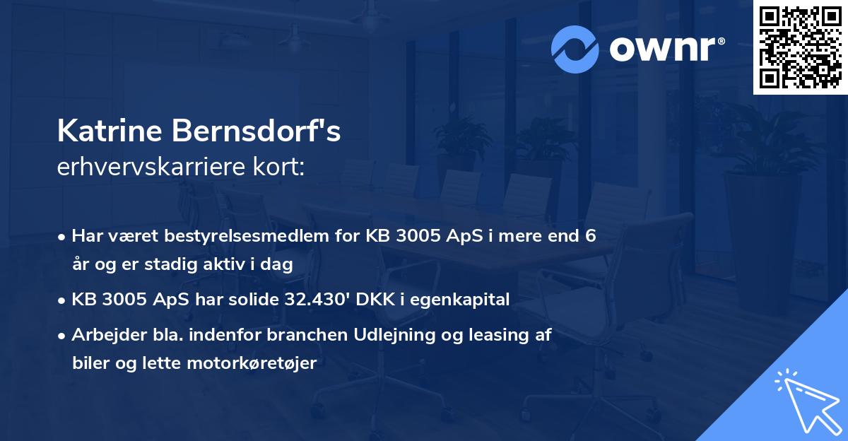 Katrine Bernsdorf's erhvervskarriere kort