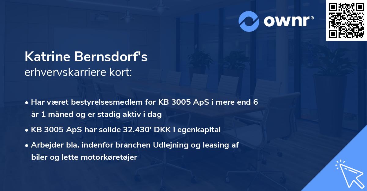 Katrine Bernsdorf's erhvervskarriere kort