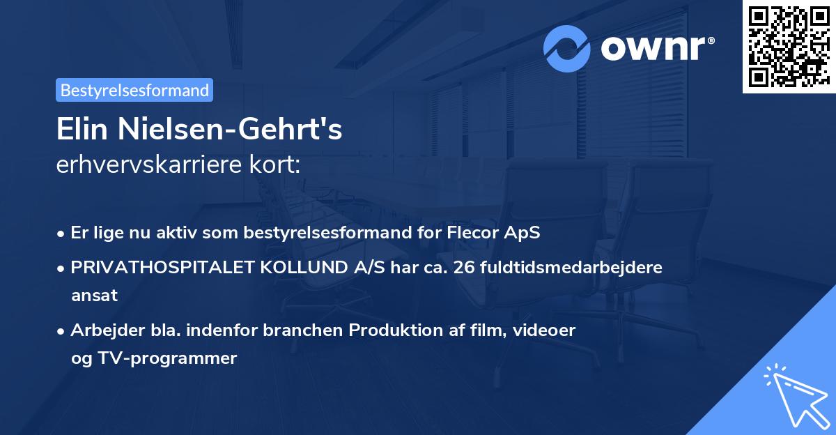 Elin Nielsen-Gehrt's erhvervskarriere kort