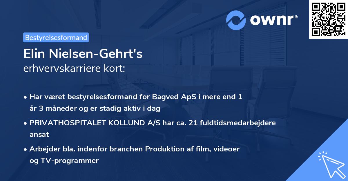 Elin Nielsen-Gehrt's erhvervskarriere kort
