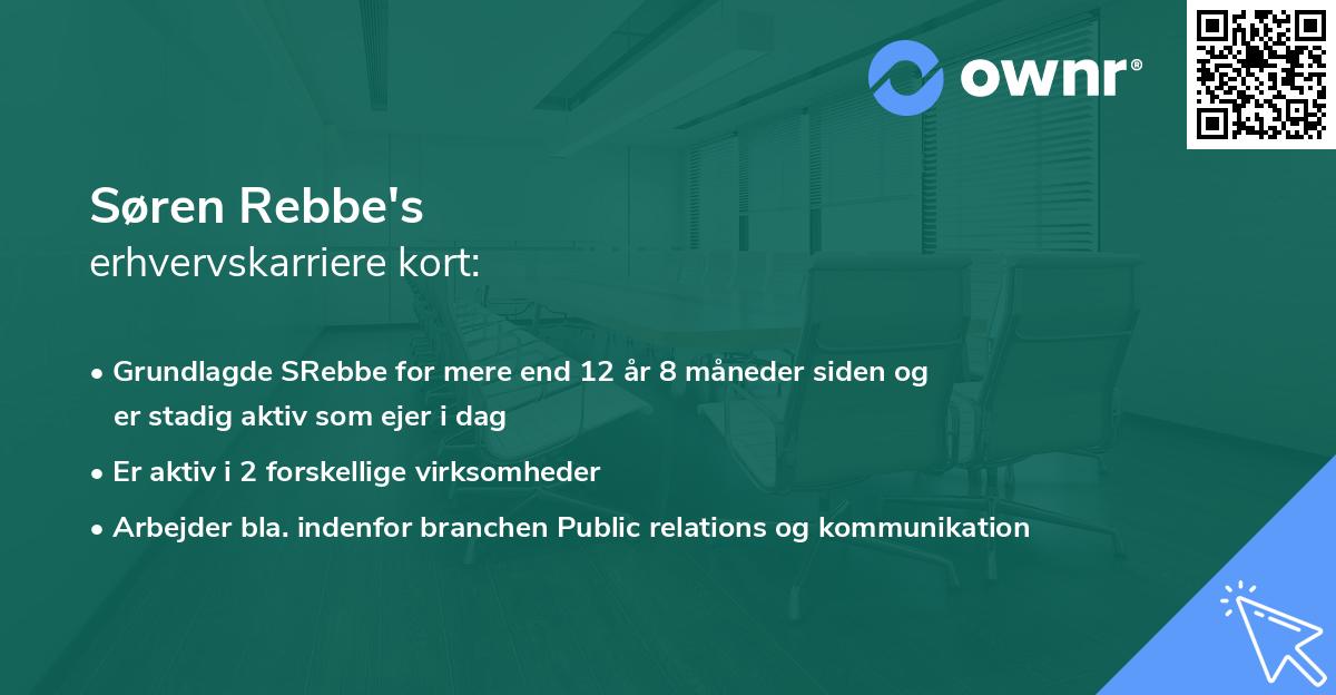 Søren Rebbe's erhvervskarriere kort
