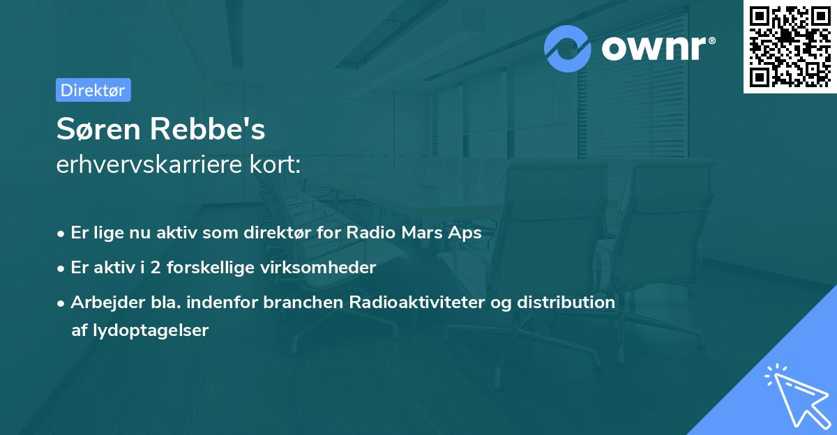 Søren Rebbe's erhvervskarriere kort