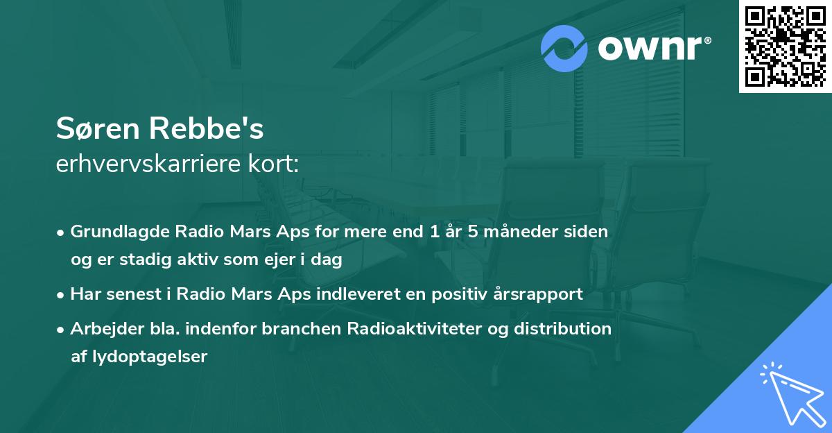 Søren Rebbe's erhvervskarriere kort