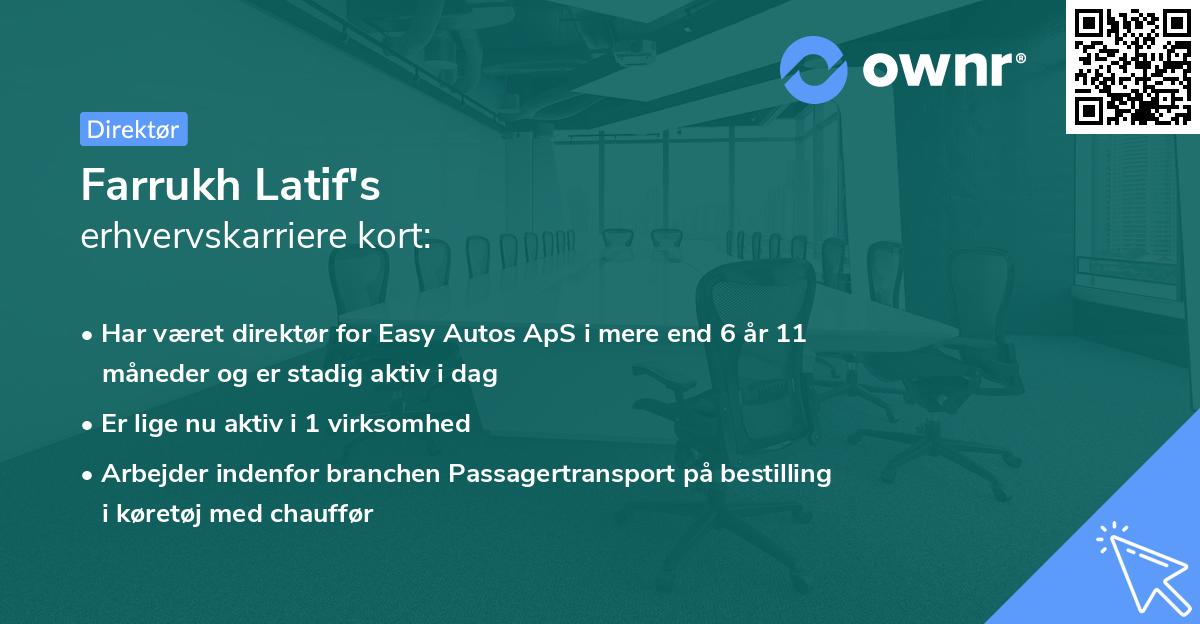 Farrukh Latif's erhvervskarriere kort