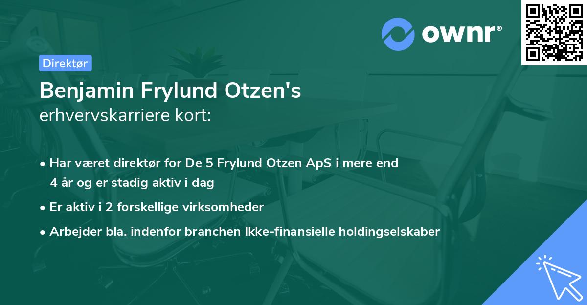 Benjamin Frylund Otzen's erhvervskarriere kort