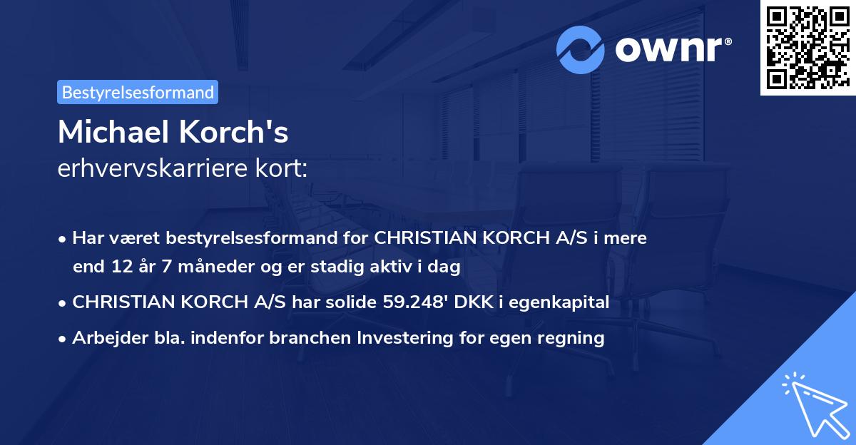 Michael Korch's erhvervskarriere kort