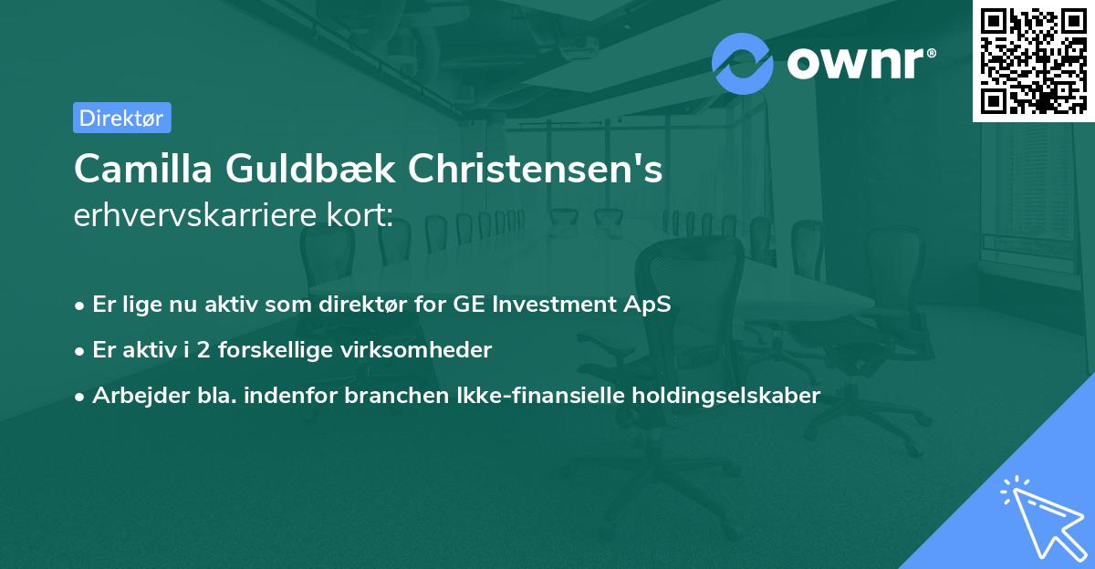 Camilla Guldbæk Christensen's erhvervskarriere kort