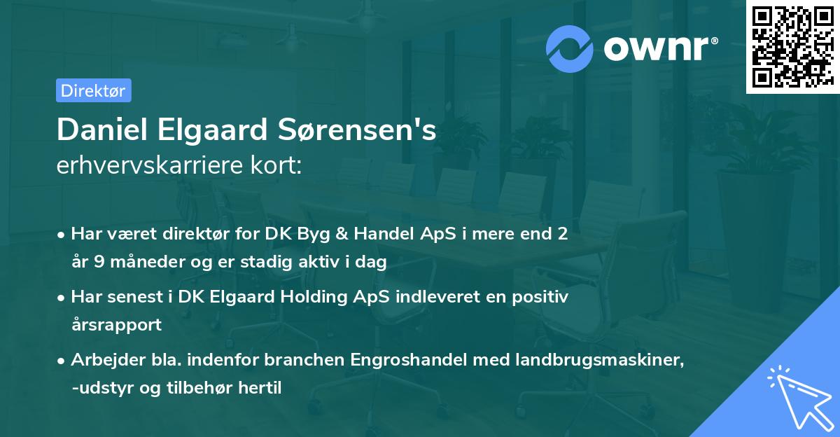 Daniel Elgaard Sørensen's erhvervskarriere kort