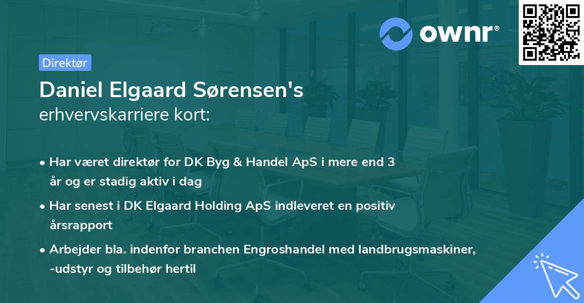 Daniel Elgaard Sørensen's erhvervskarriere kort