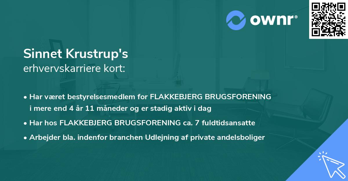 Sinnet Krustrup's erhvervskarriere kort