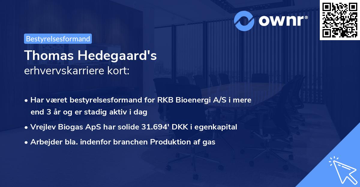 Thomas Hedegaard's erhvervskarriere kort