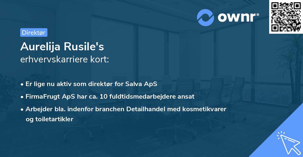 Aurelija Rusile's erhvervskarriere kort