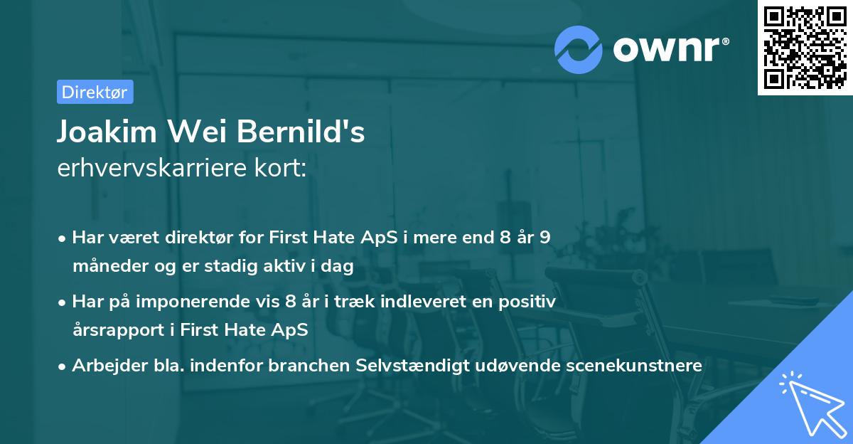 Joakim Wei Bernild's erhvervskarriere kort