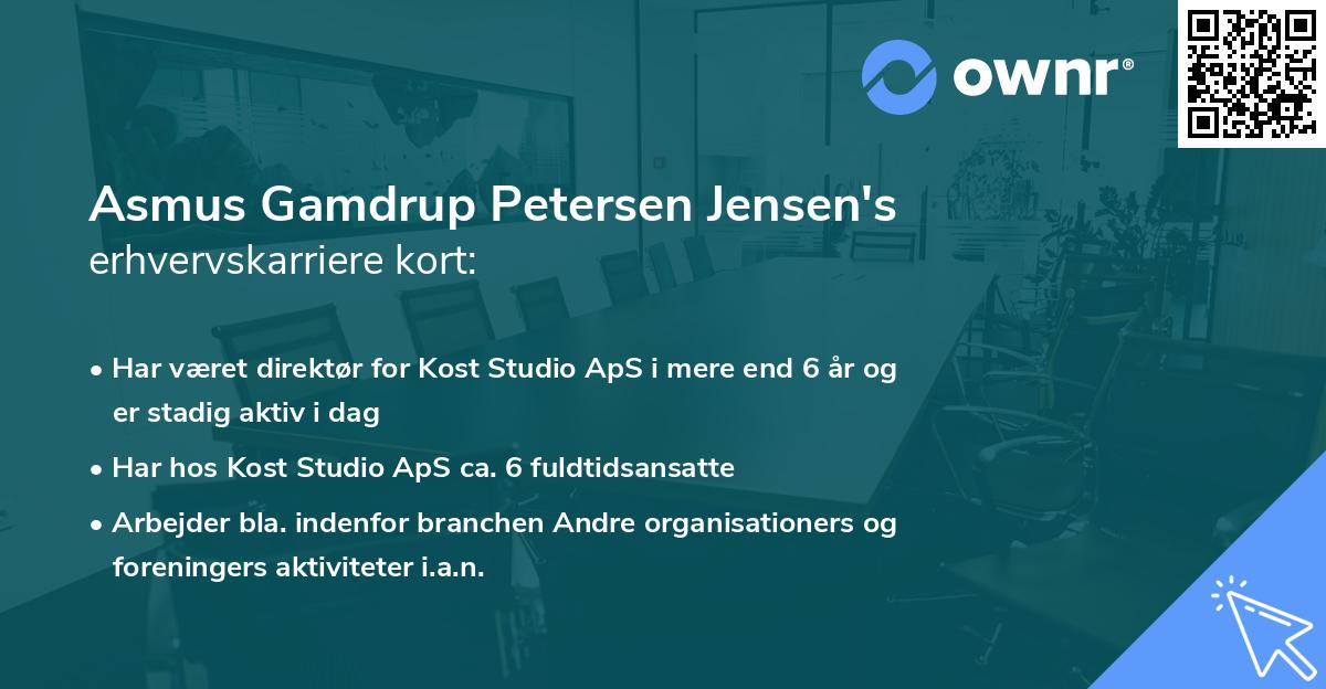 Asmus Gamdrup Petersen Jensen's erhvervskarriere kort