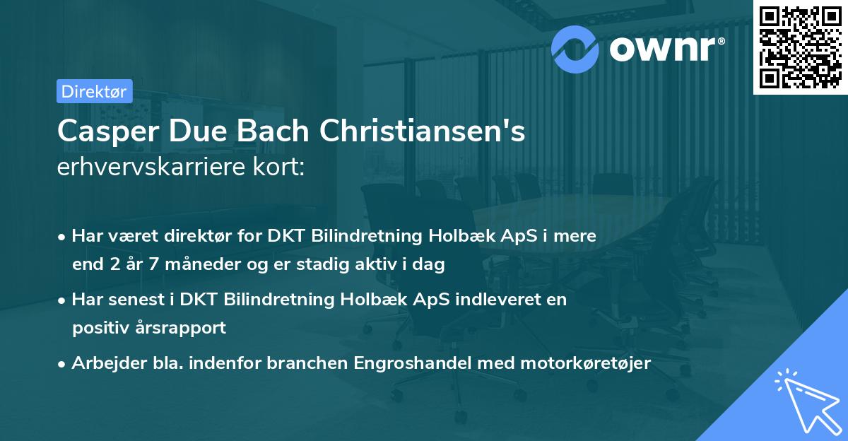 Casper Due Bach Christiansen's erhvervskarriere kort