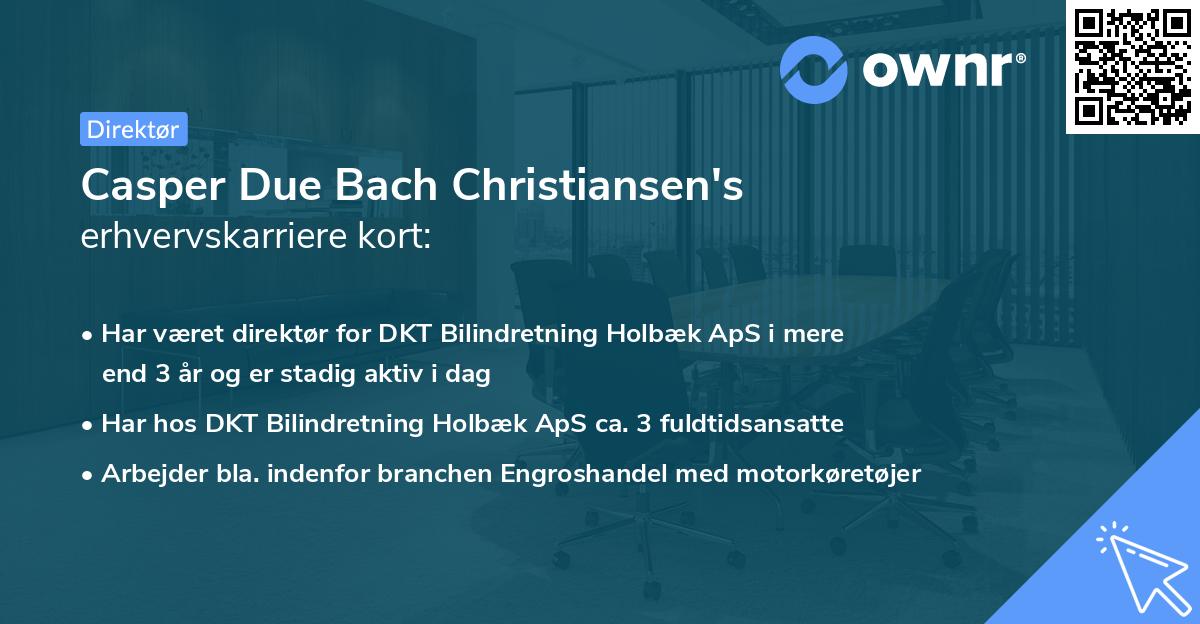 Casper Due Bach Christiansen's erhvervskarriere kort