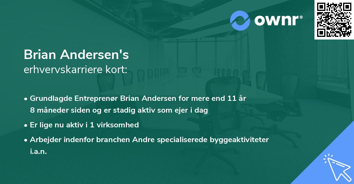 Brian Andersen's erhvervskarriere kort