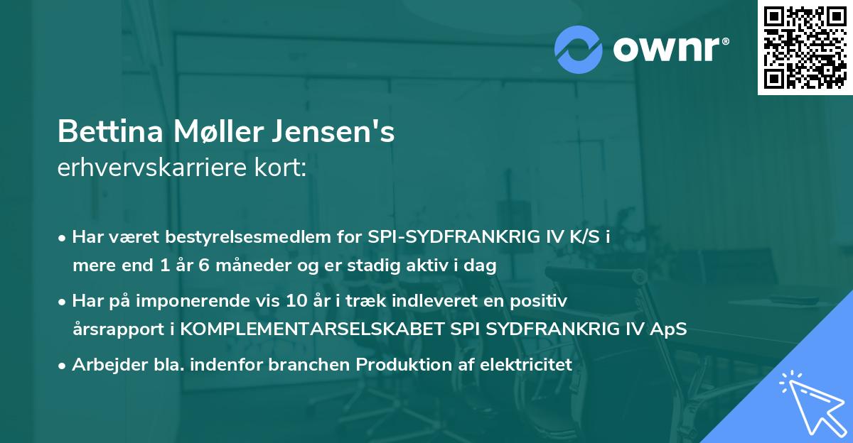 Bettina Møller Jensen's erhvervskarriere kort