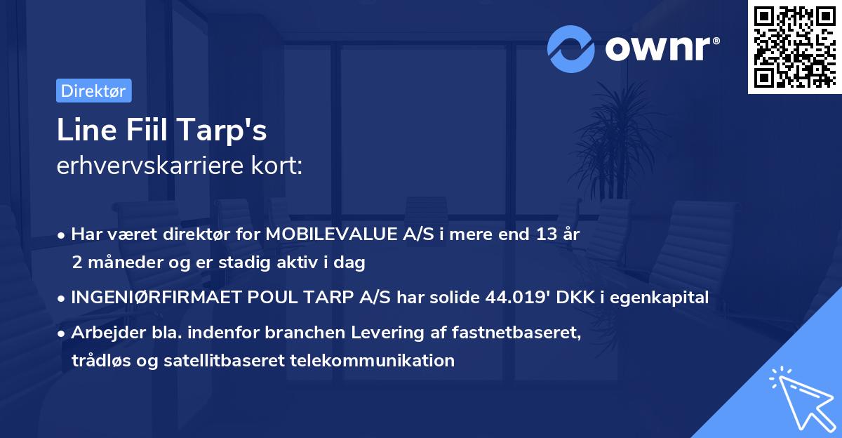 Line Fiil Tarp's erhvervskarriere kort