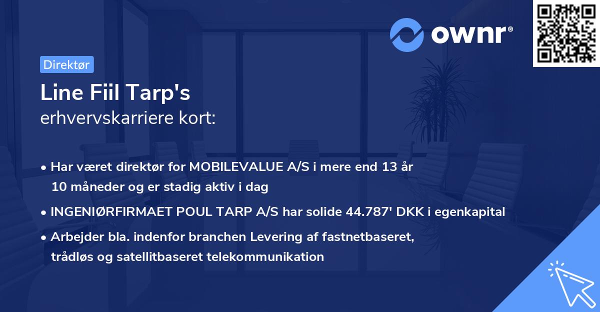 Line Fiil Tarp's erhvervskarriere kort