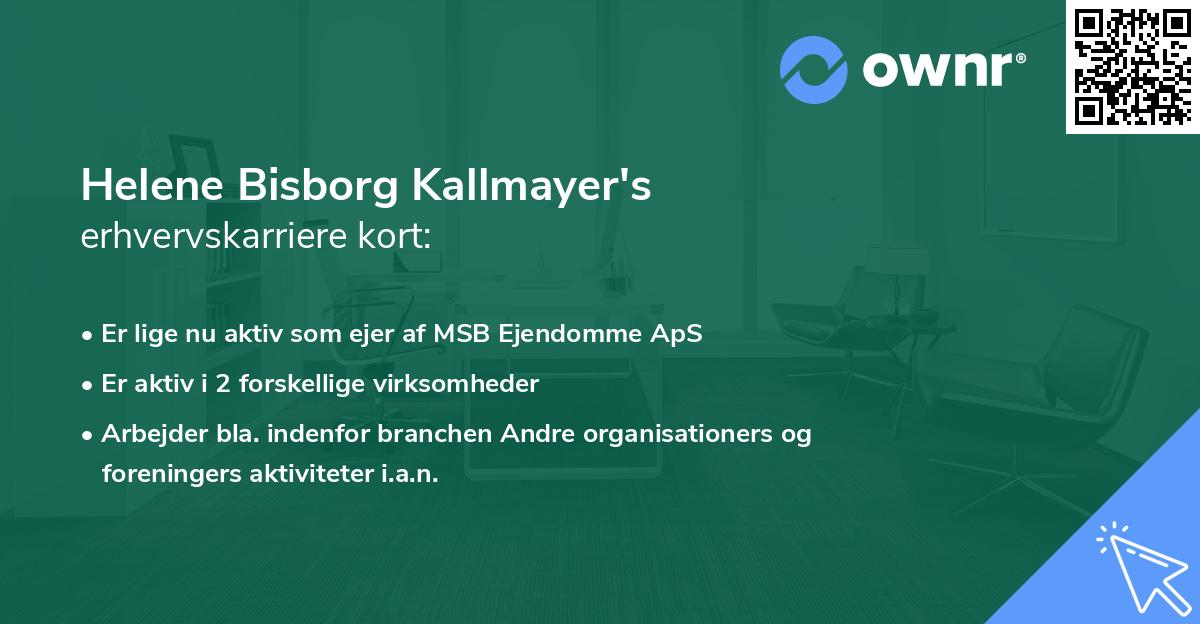 Helene Bisborg Kallmayer's erhvervskarriere kort