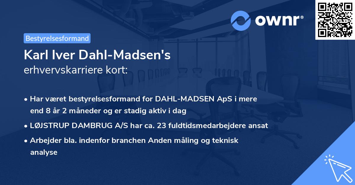 Karl Iver Dahl-Madsen's erhvervskarriere kort