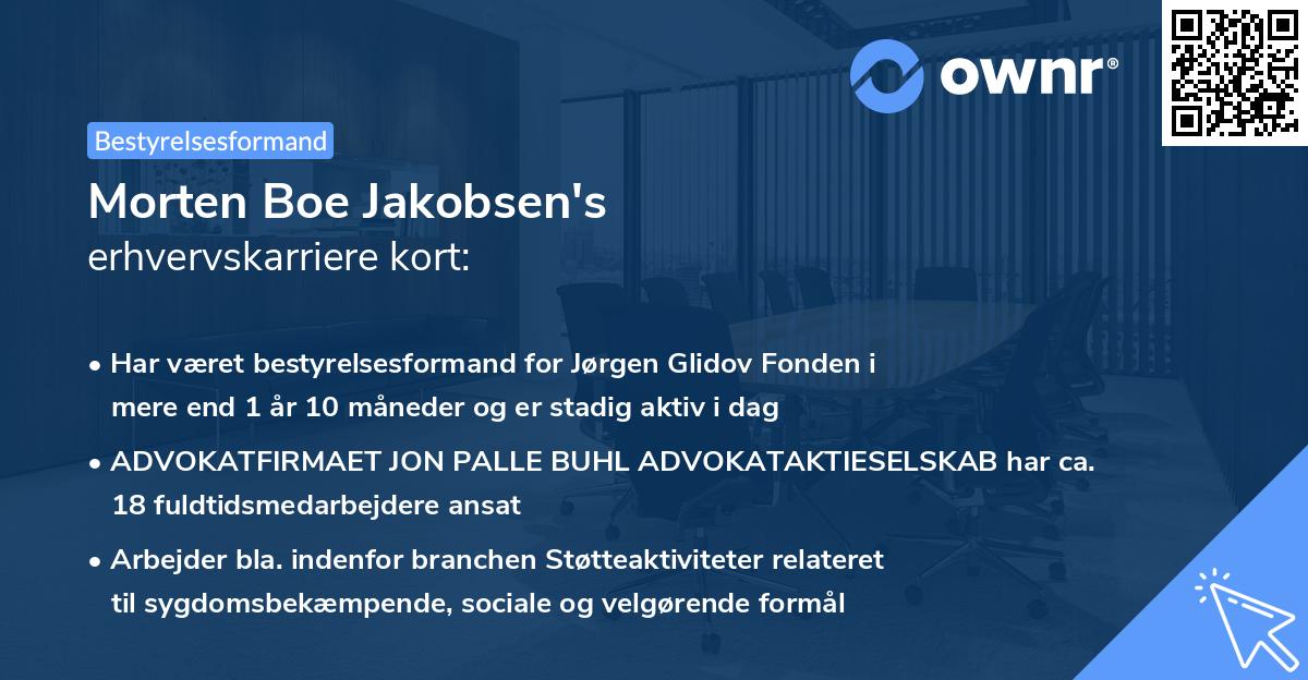 Morten Boe Jakobsen's erhvervskarriere kort