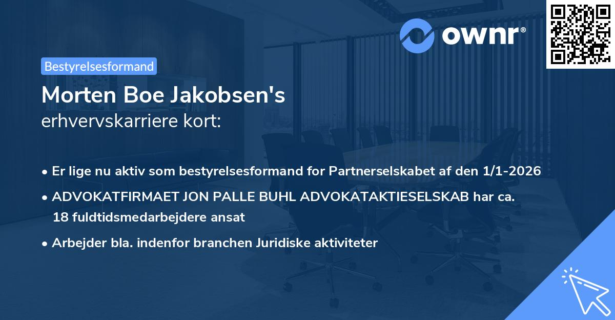 Morten Boe Jakobsen's erhvervskarriere kort