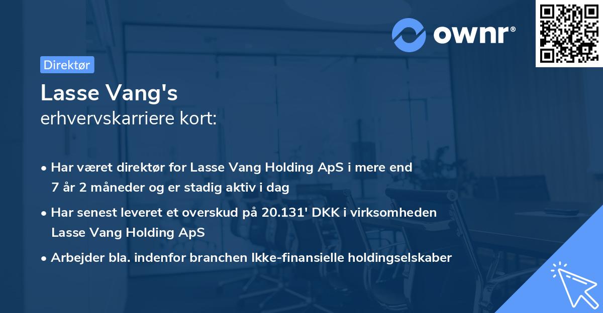 Lasse Vang's erhvervskarriere kort