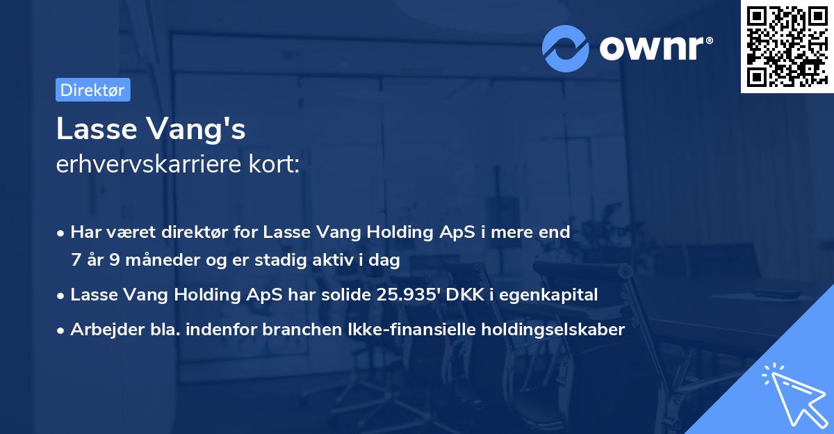 Lasse Vang's erhvervskarriere kort