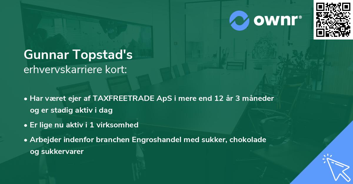 Gunnar Topstad's erhvervskarriere kort