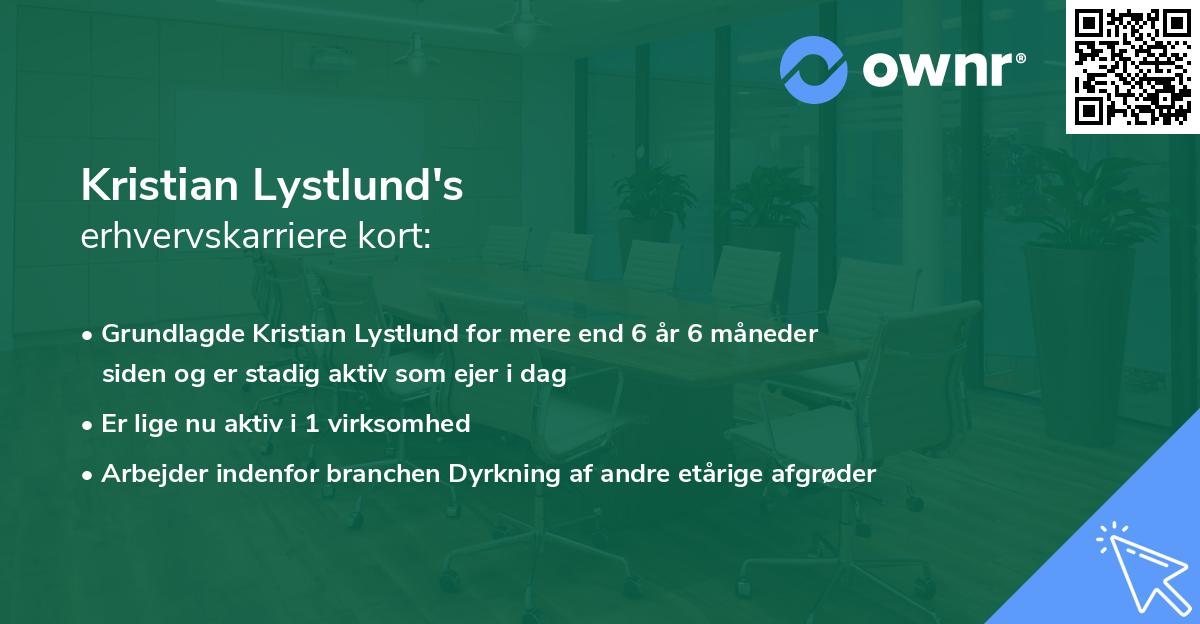 Kristian Lystlund's erhvervskarriere kort