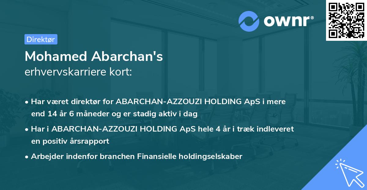 Mohamed Abarchan's erhvervskarriere kort