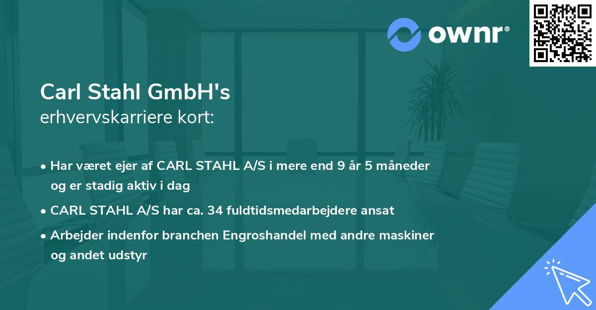 Carl Stahl GmbH's erhvervskarriere kort