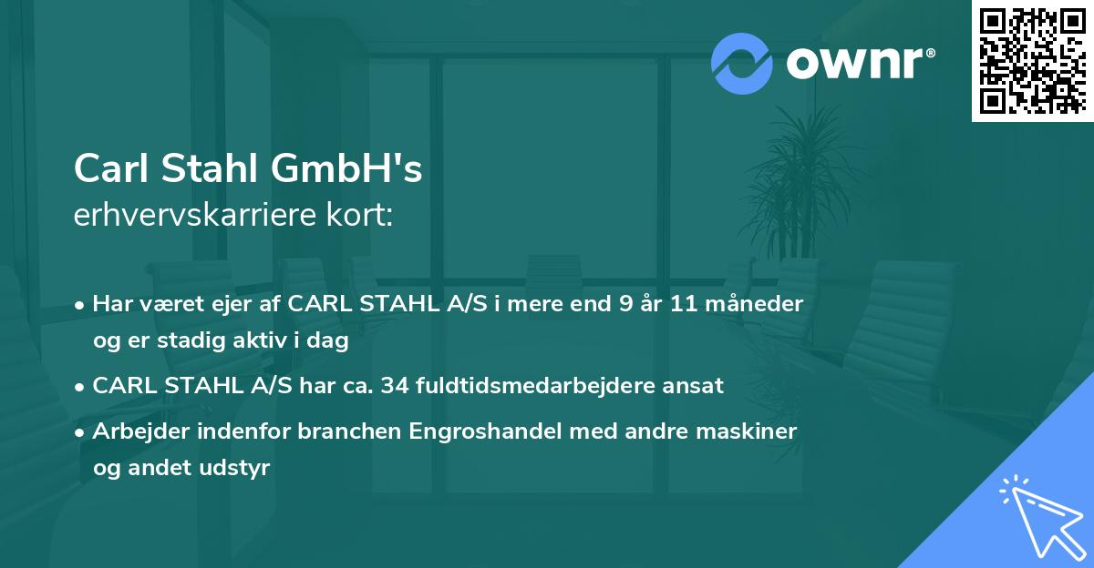 Carl Stahl GmbH's erhvervskarriere kort