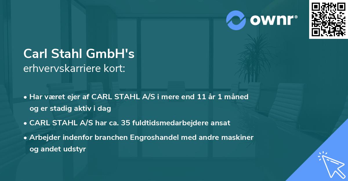 Carl Stahl GmbH's erhvervskarriere kort