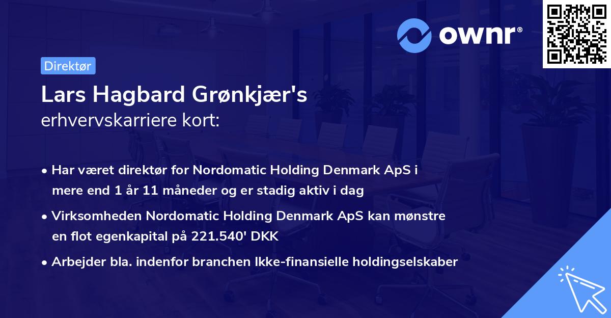 Lars Hagbard Grønkjær's erhvervskarriere kort