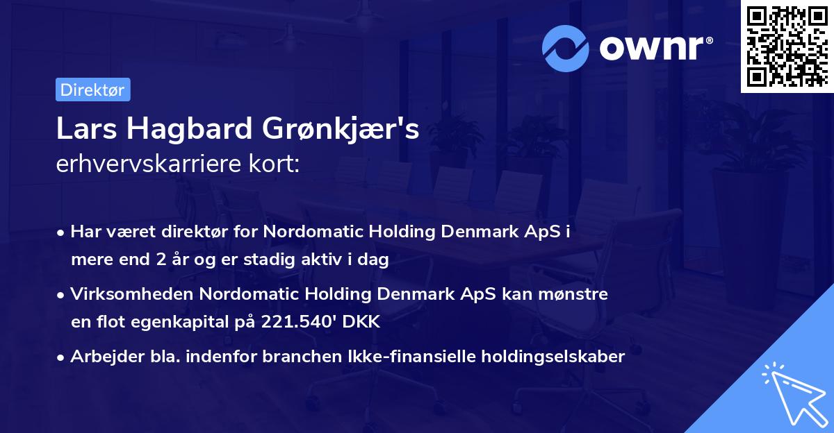 Lars Hagbard Grønkjær's erhvervskarriere kort