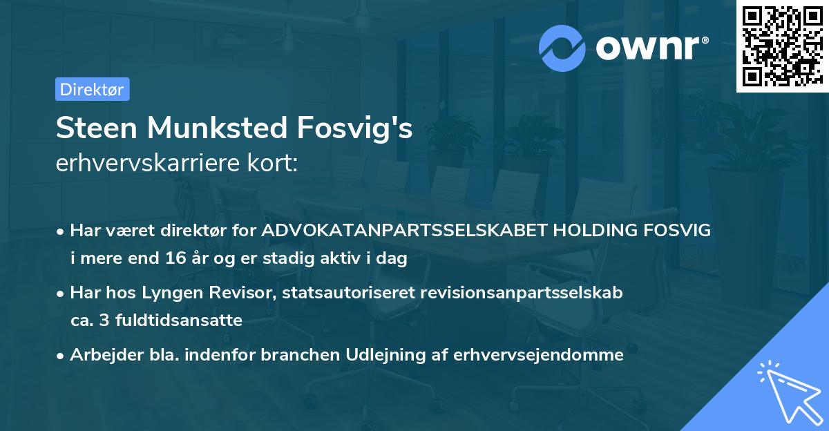 Steen Munksted Fosvig's erhvervskarriere kort