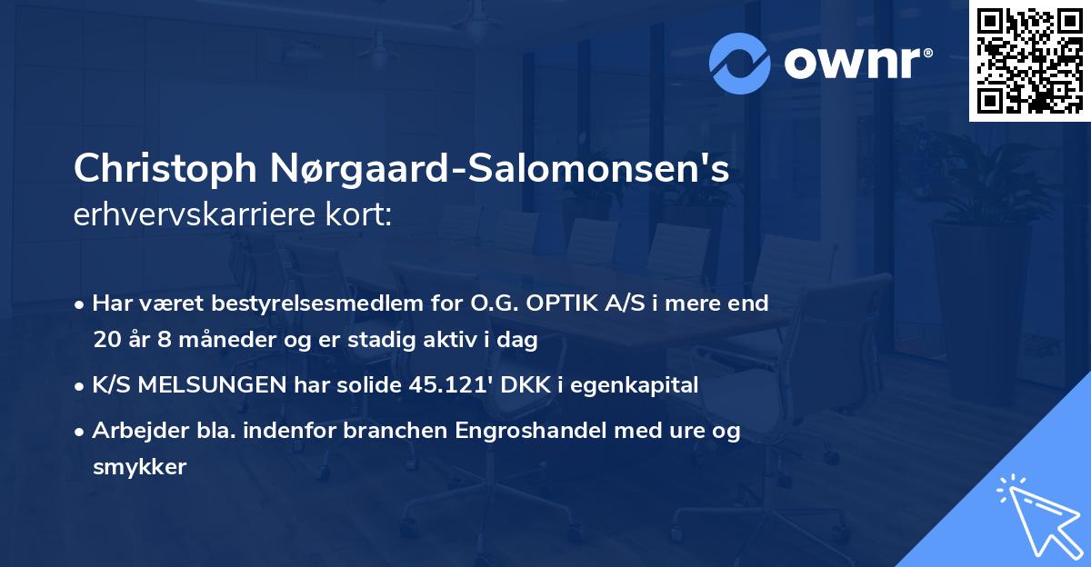 Christoph Nørgaard-Salomonsen's erhvervskarriere kort