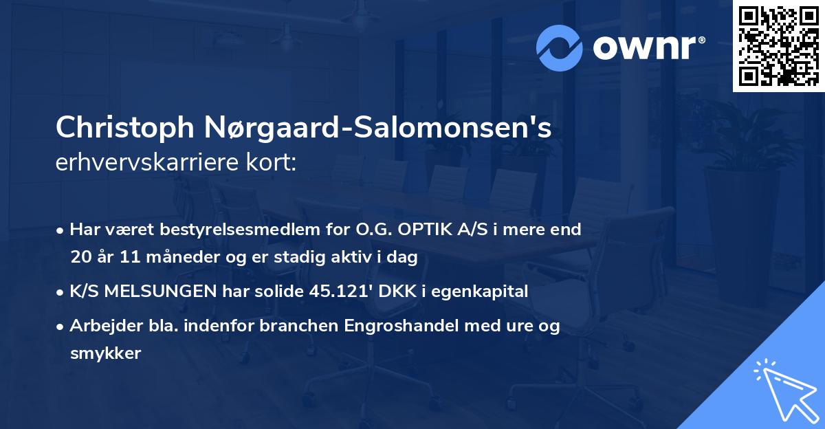 Christoph Nørgaard-Salomonsen's erhvervskarriere kort